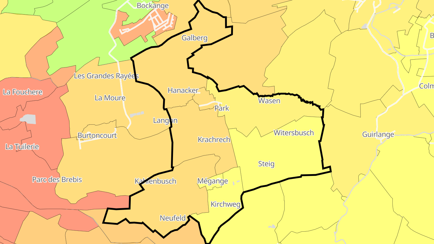 Carte des prix de l'immobilier Mégange