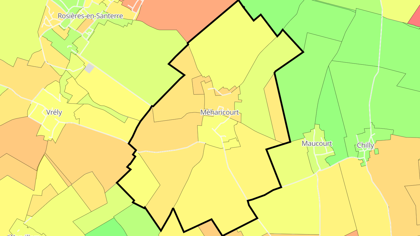 Carte des prix de l'immobilier Méharicourt