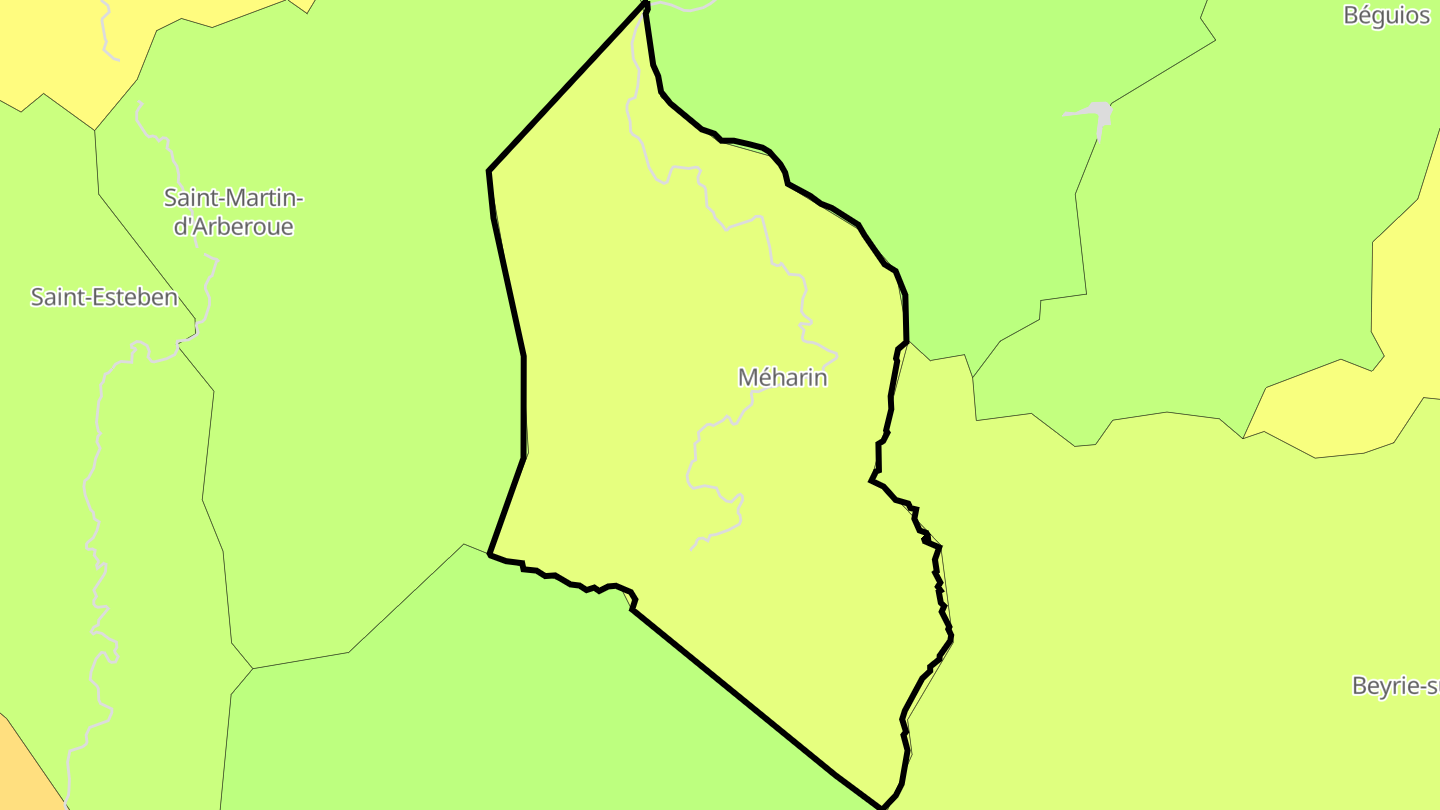 Carte des prix de l'immobilier Méharin