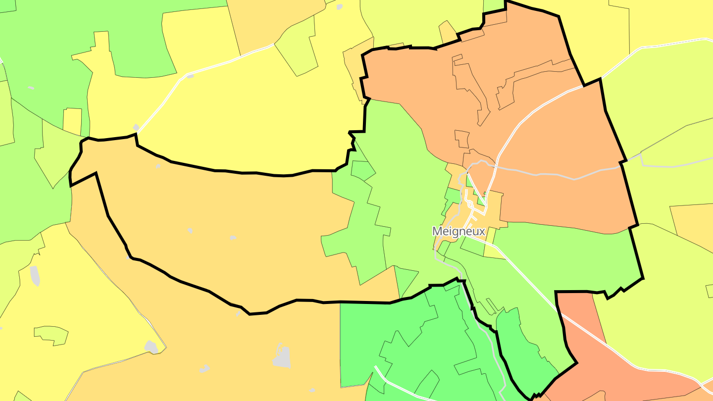 Carte des prix de l'immobilier Meigneux