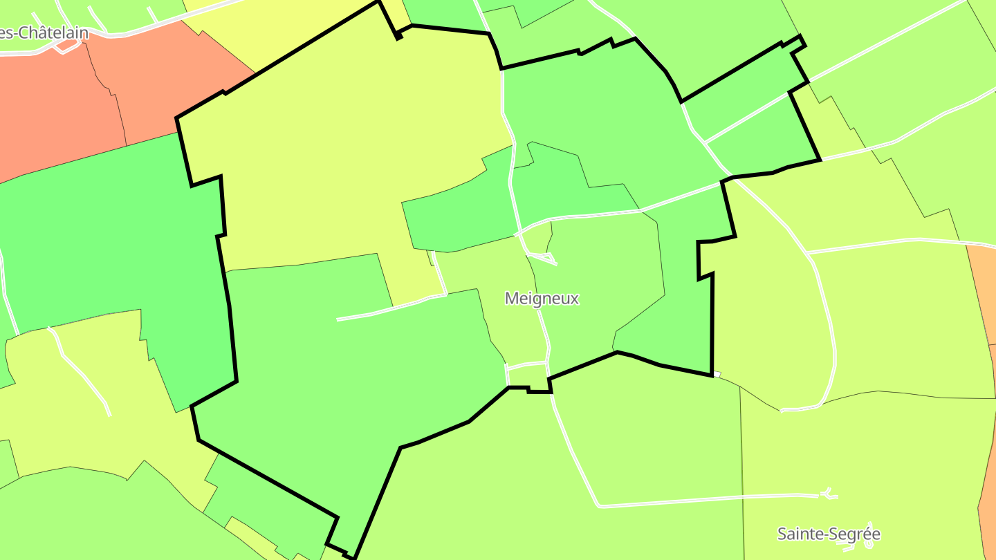 Carte des prix de l'immobilier Meigneux