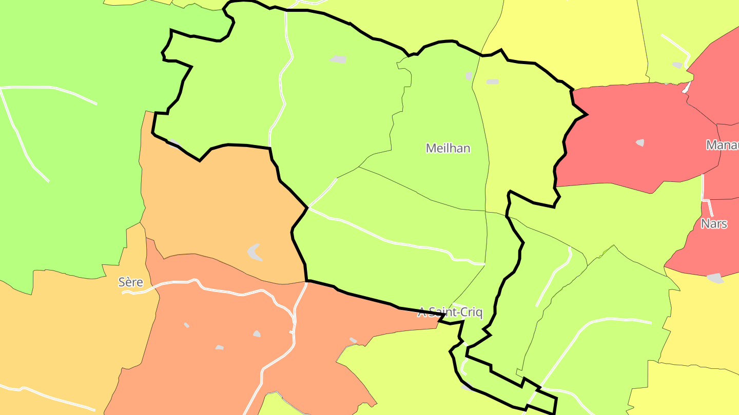 Carte des prix de l'immobilier Meilhan