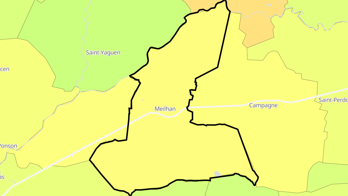 Carte des prix de l'immobilier Meilhan