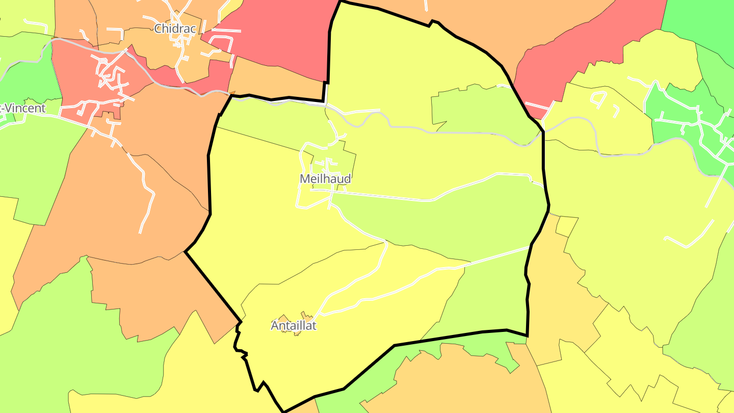 Carte des prix de l'immobilier Meilhaud