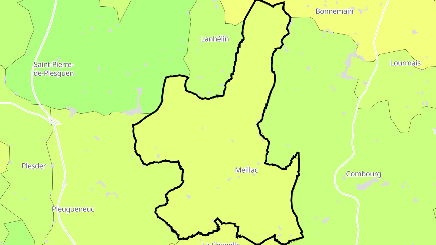 Carte des prix de l'immobilier Meillac