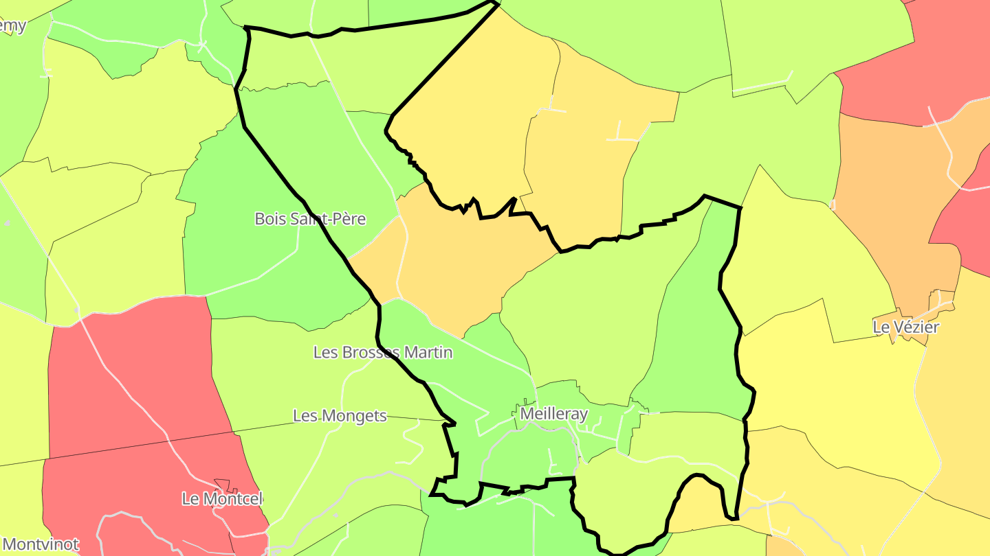 Carte des prix de l'immobilier Meilleray
