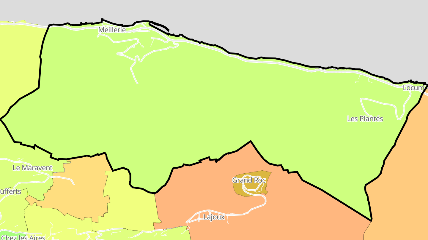 Carte des prix de l'immobilier Meillerie