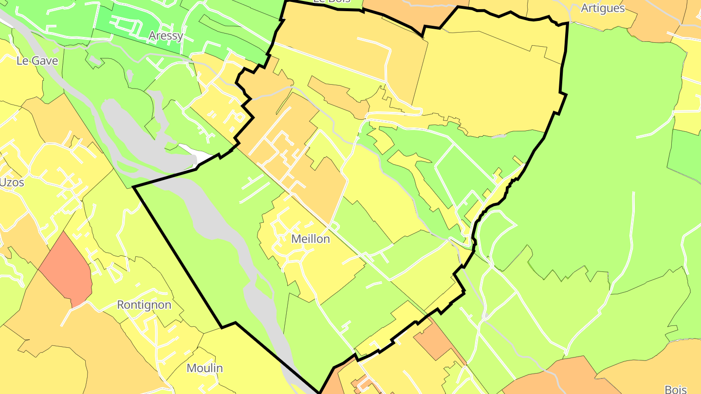 Carte des prix de l'immobilier Meillon