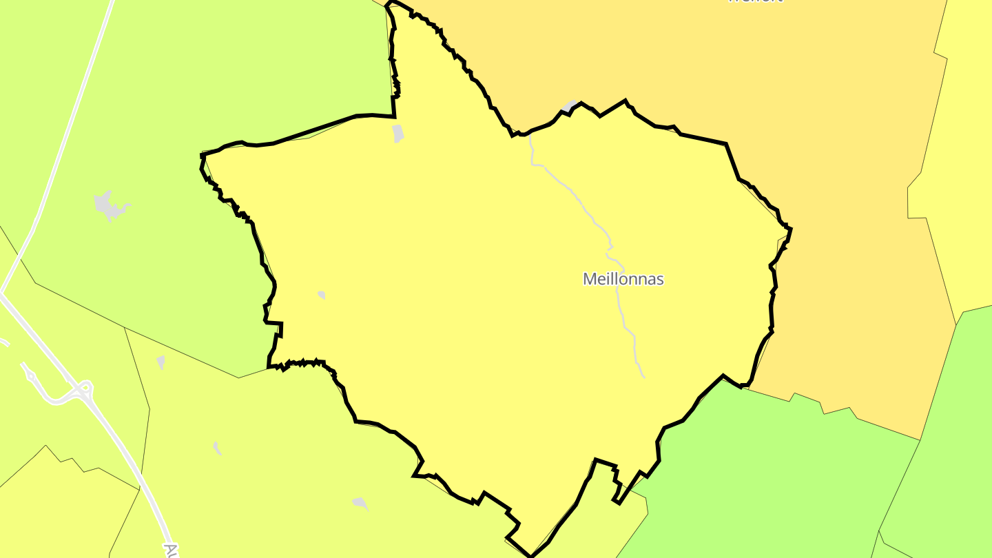 Carte des prix de l'immobilier Meillonnas