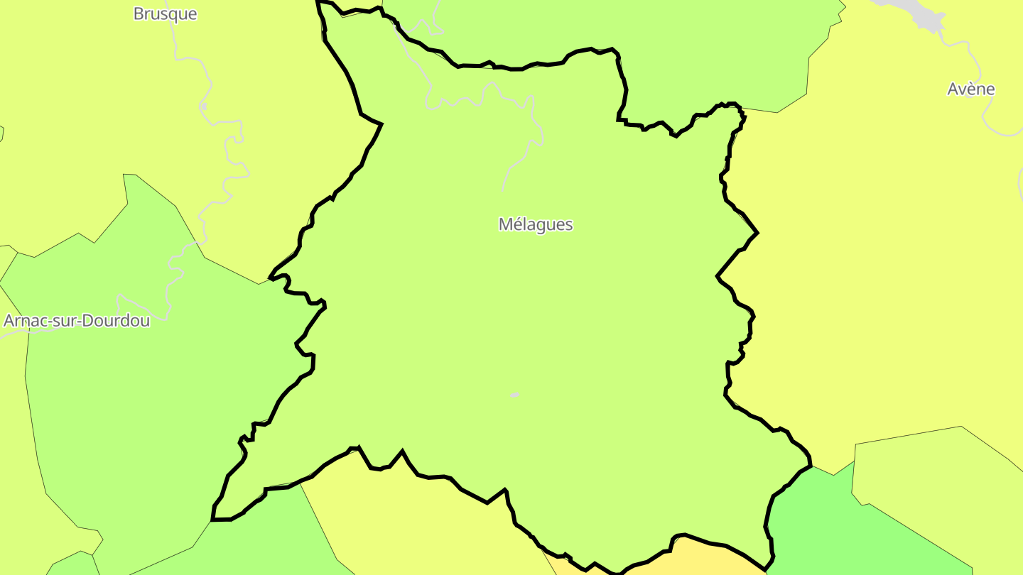 Carte des prix de l'immobilier Mélagues