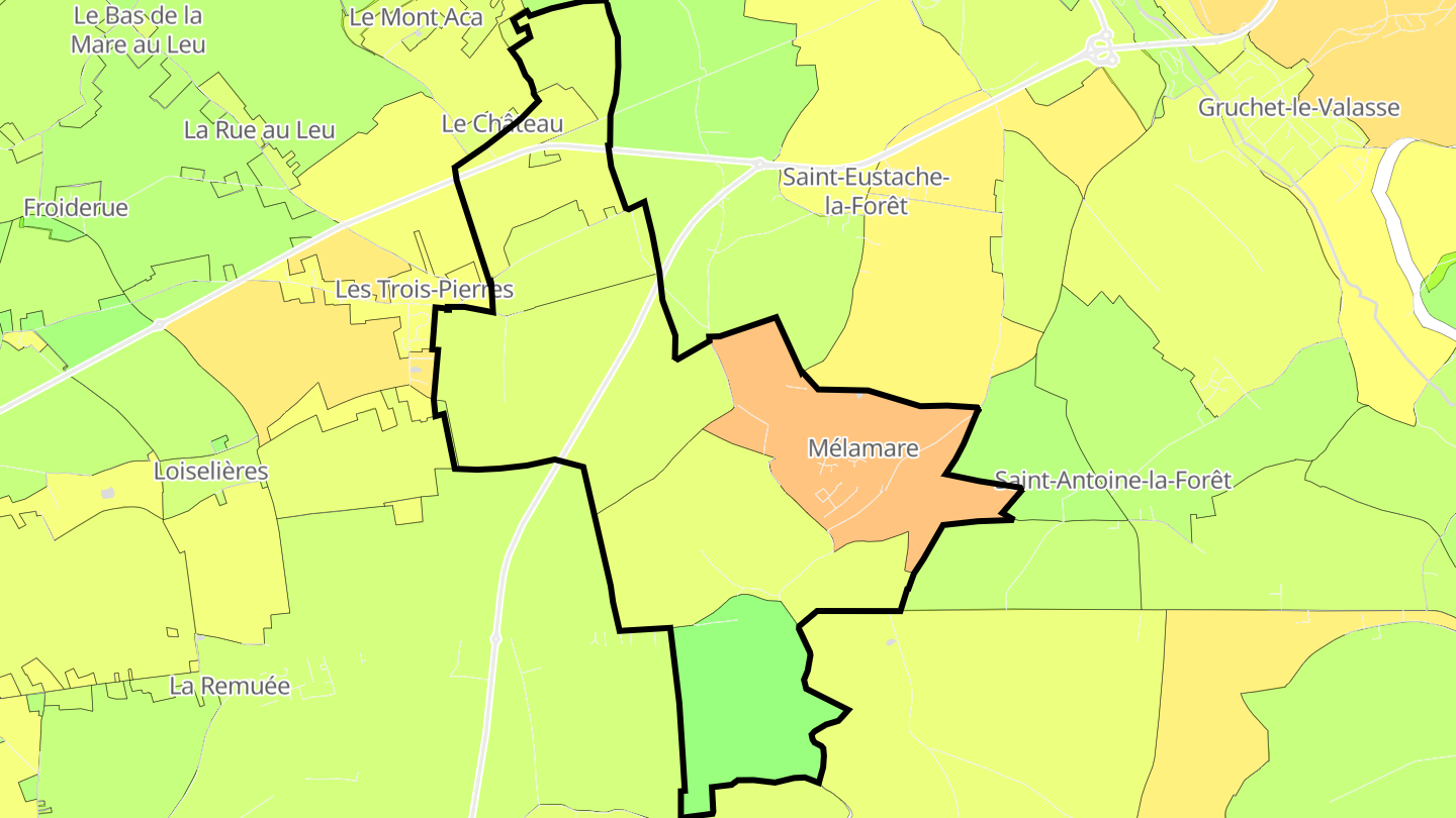 Carte des prix de l'immobilier Mélamare