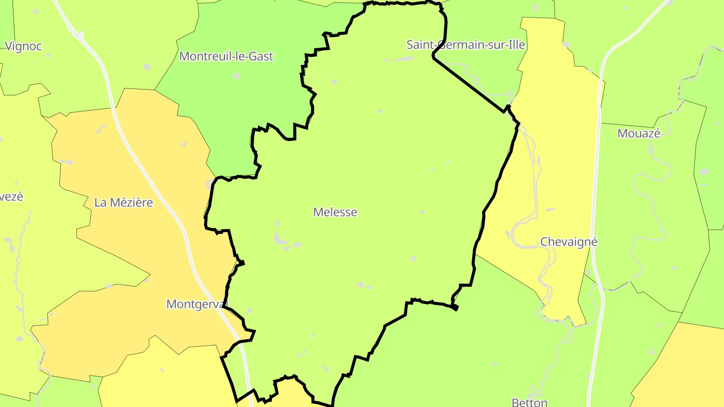 Carte des prix de l'immobilier Melesse