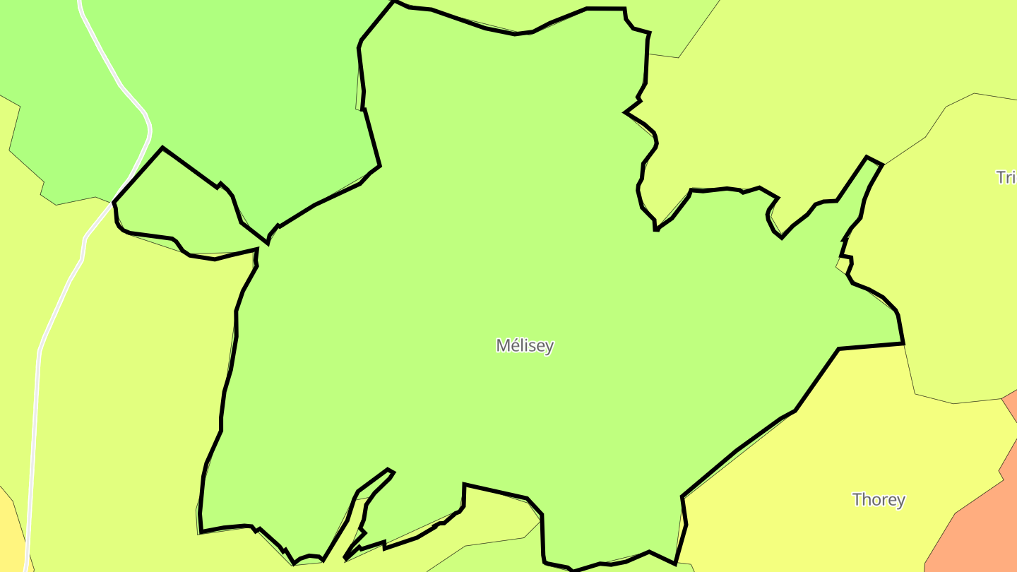 Carte des prix de l'immobilier Mélisey