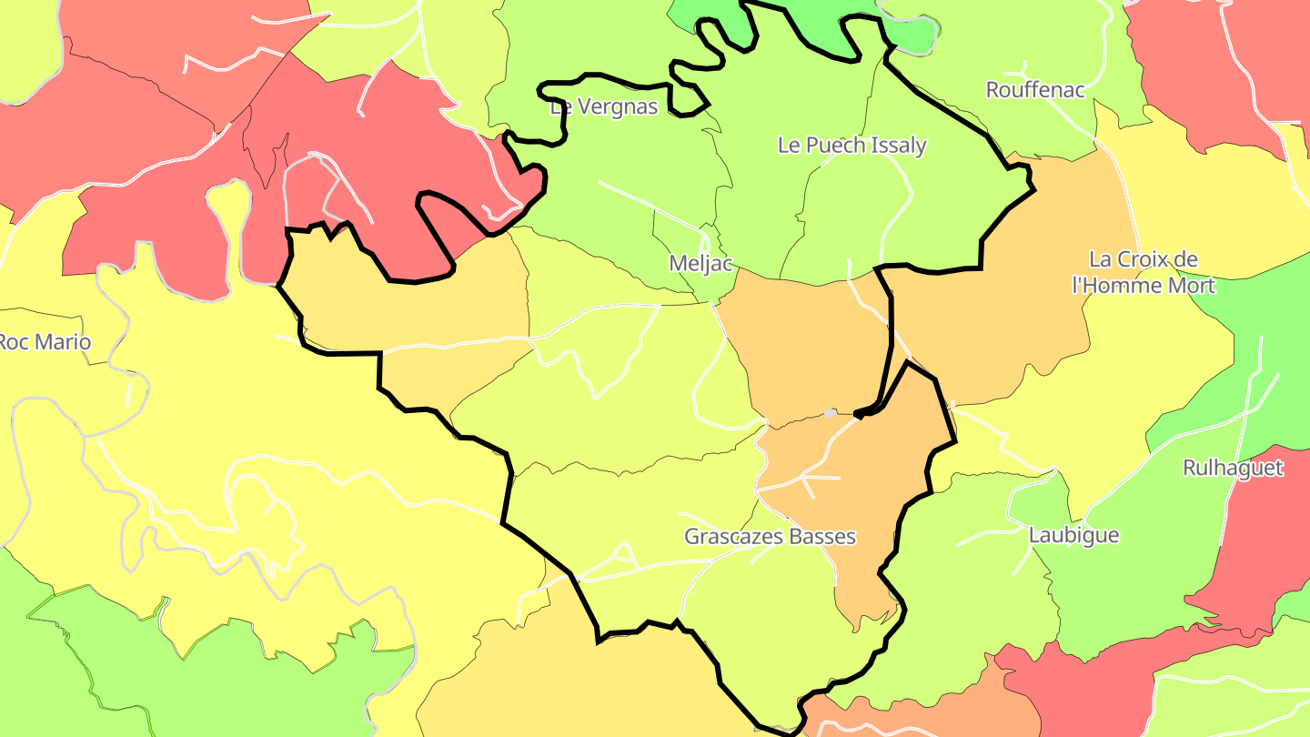 Carte des prix de l'immobilier Meljac