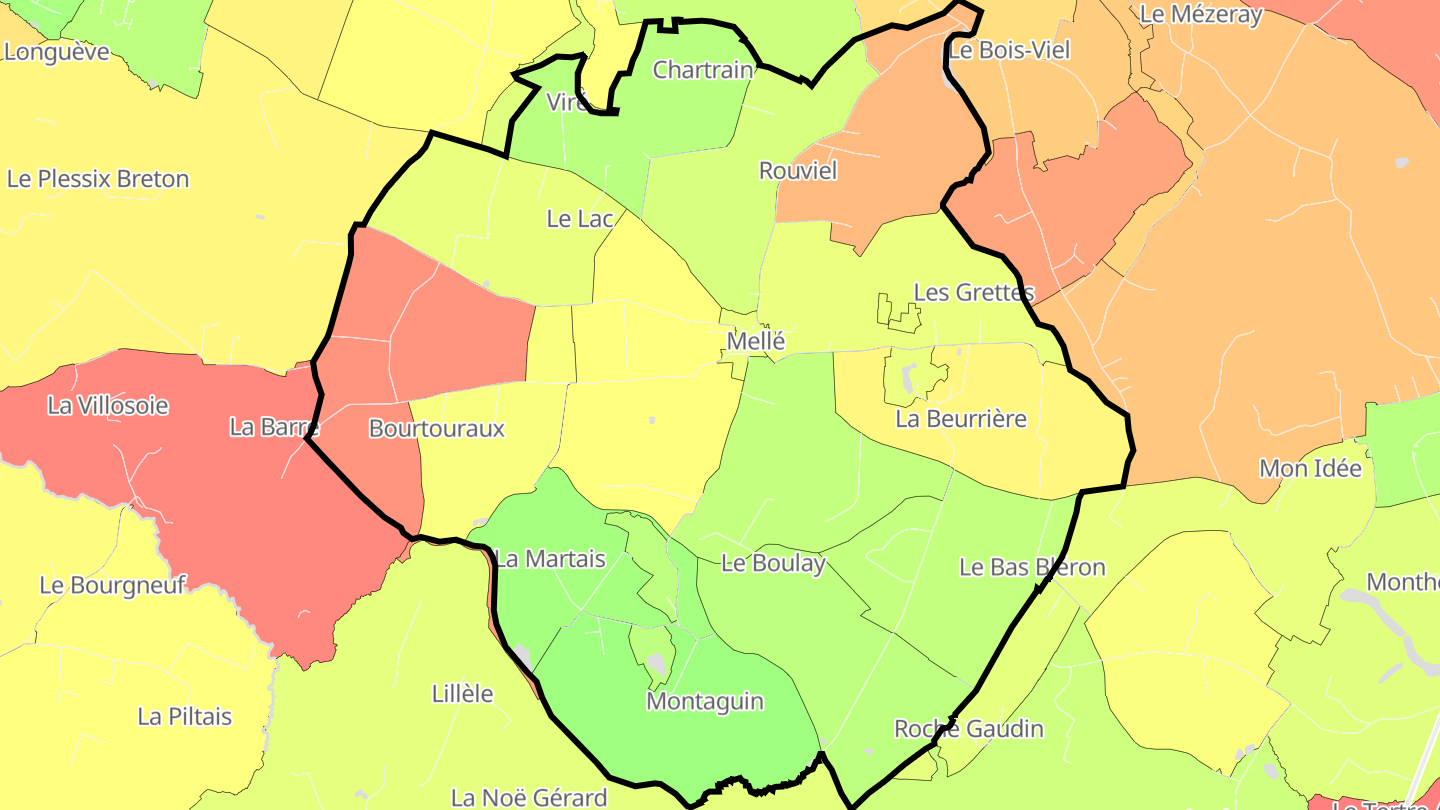 Carte des prix de l'immobilier Mellé