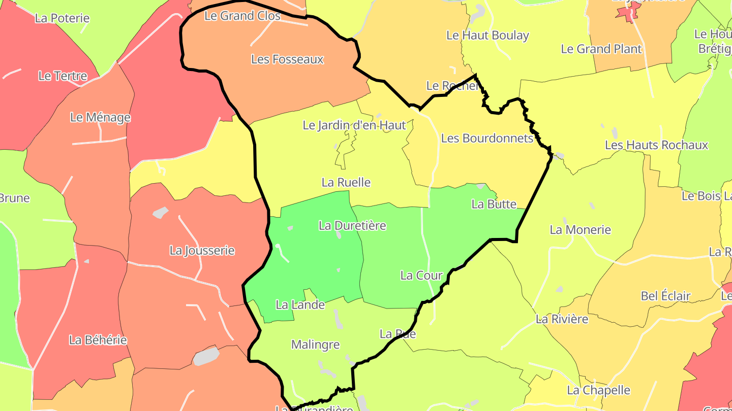 Carte des prix de l'immobilier Melleray-la-Vallée