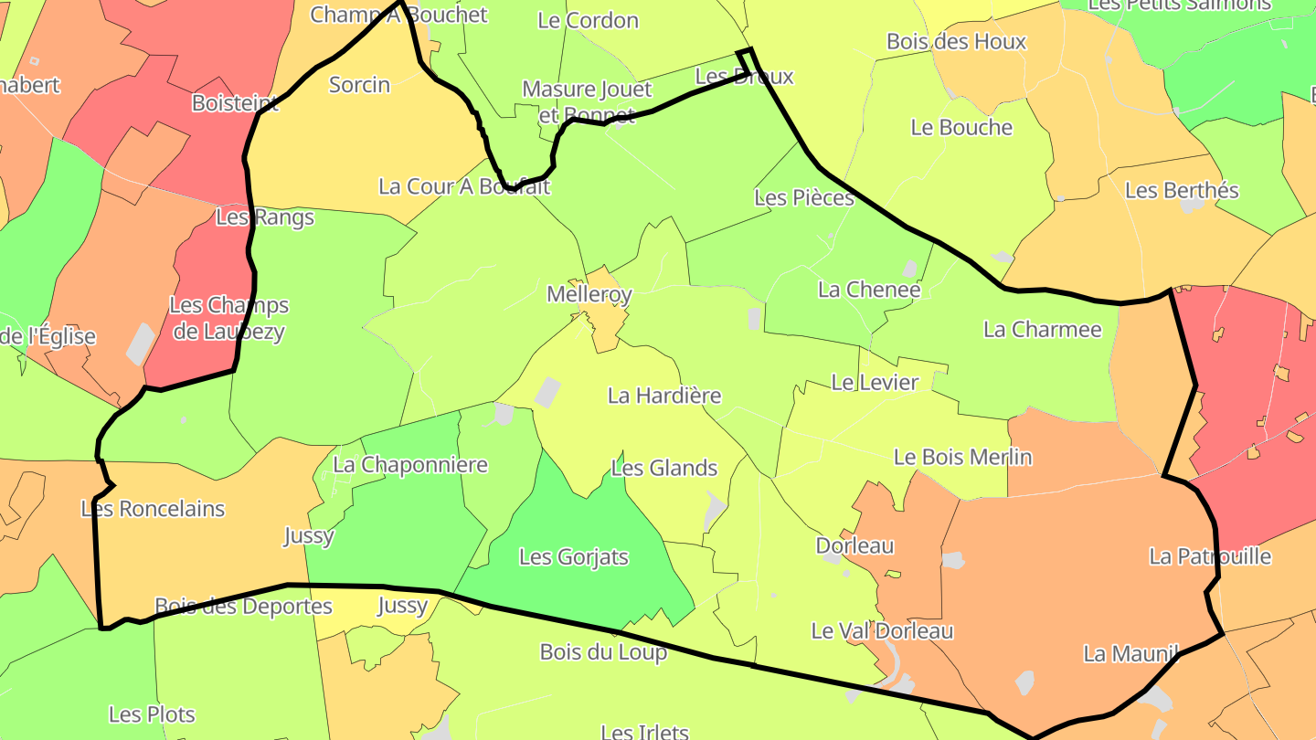 Carte des prix de l'immobilier Melleroy