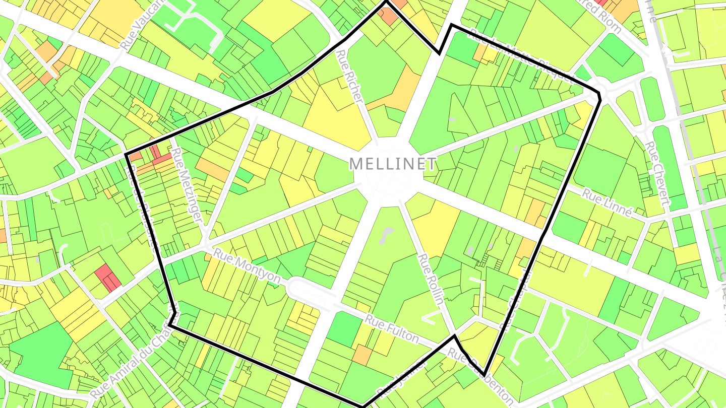 Carte des prix de l'immobilier Mellinet