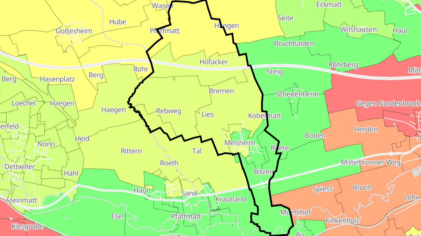 Carte des prix de l'immobilier Melsheim