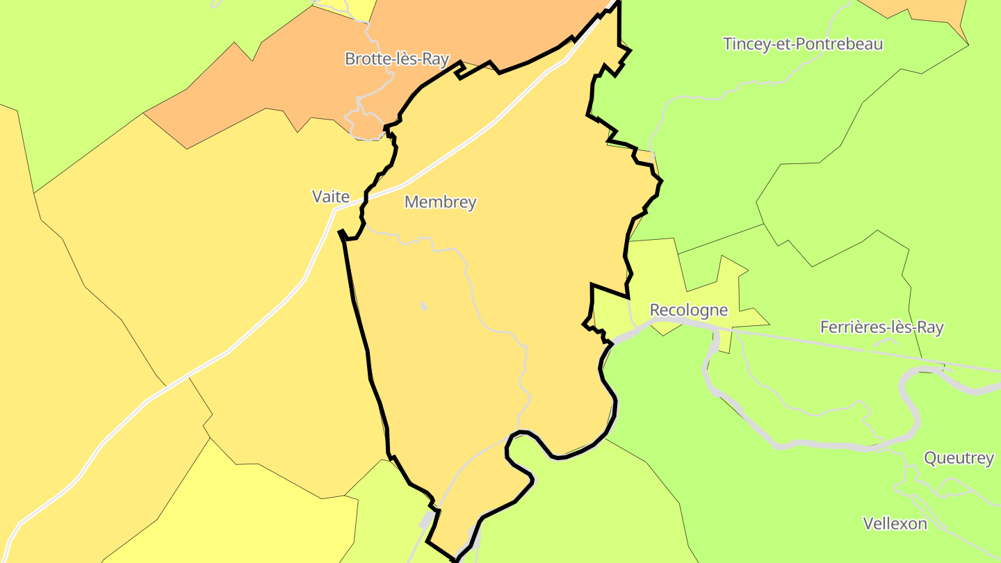 Carte des prix de l'immobilier Membrey