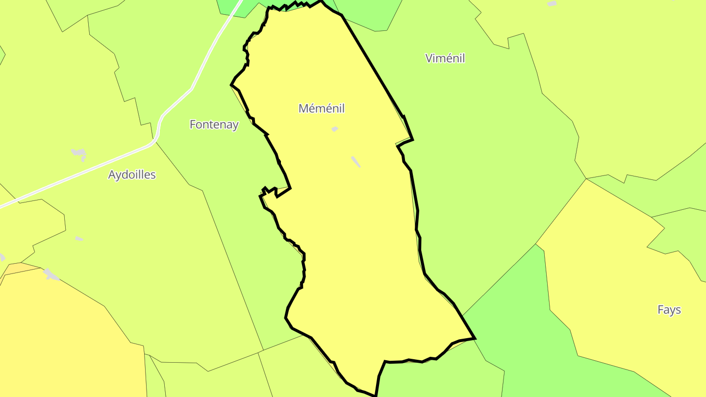 Carte des prix de l'immobilier Méménil
