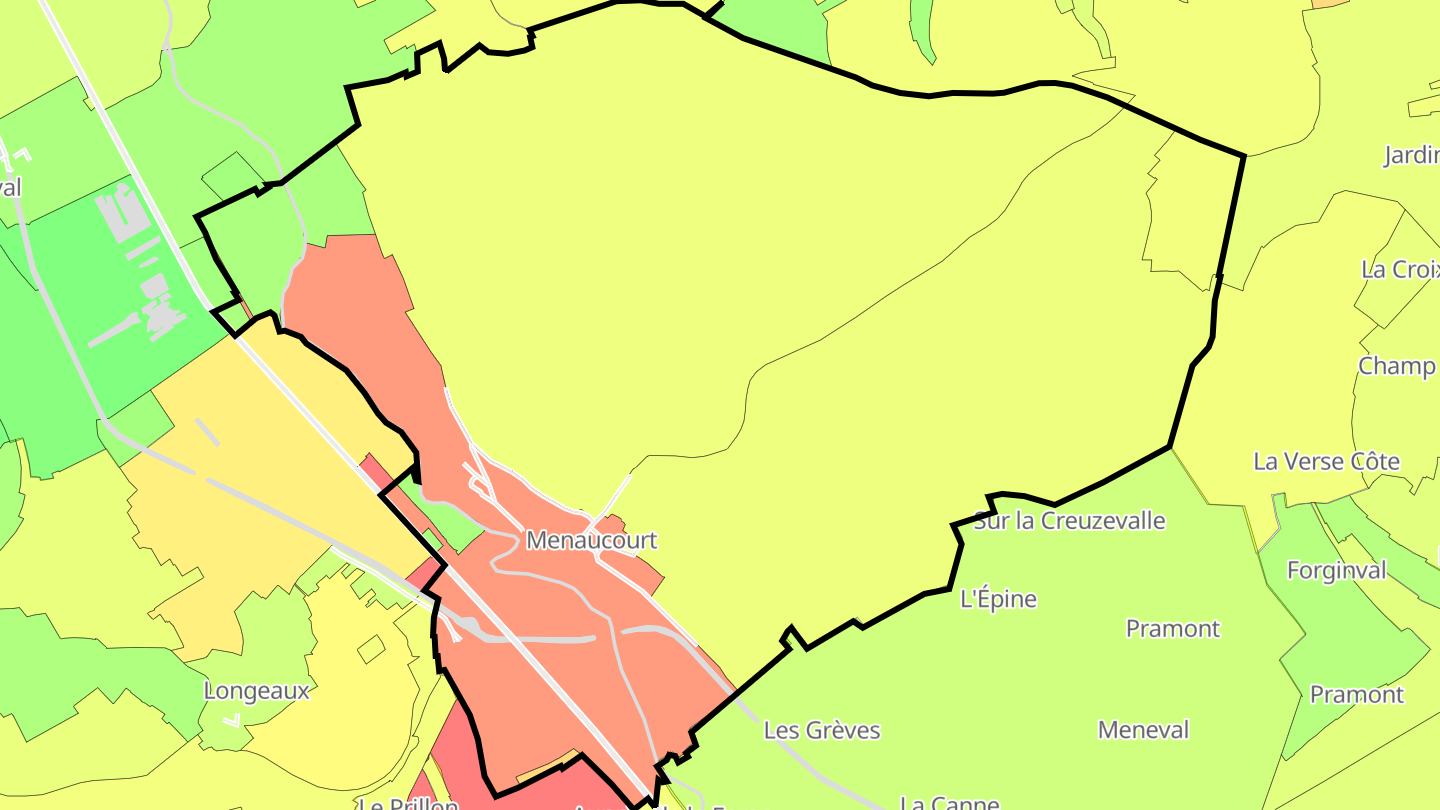 Carte des prix de l'immobilier Menaucourt