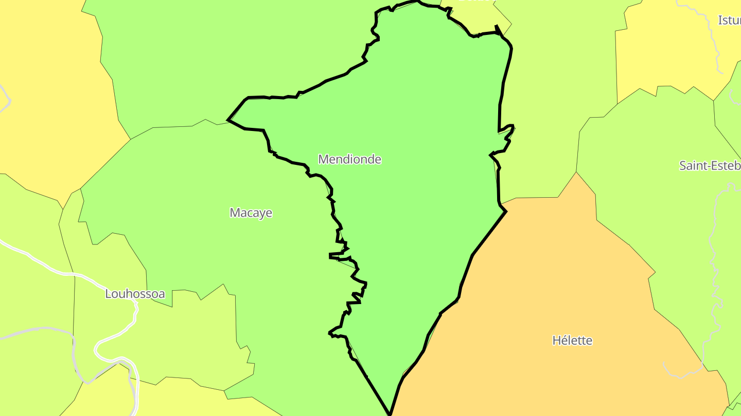 Carte des prix de l'immobilier Mendionde