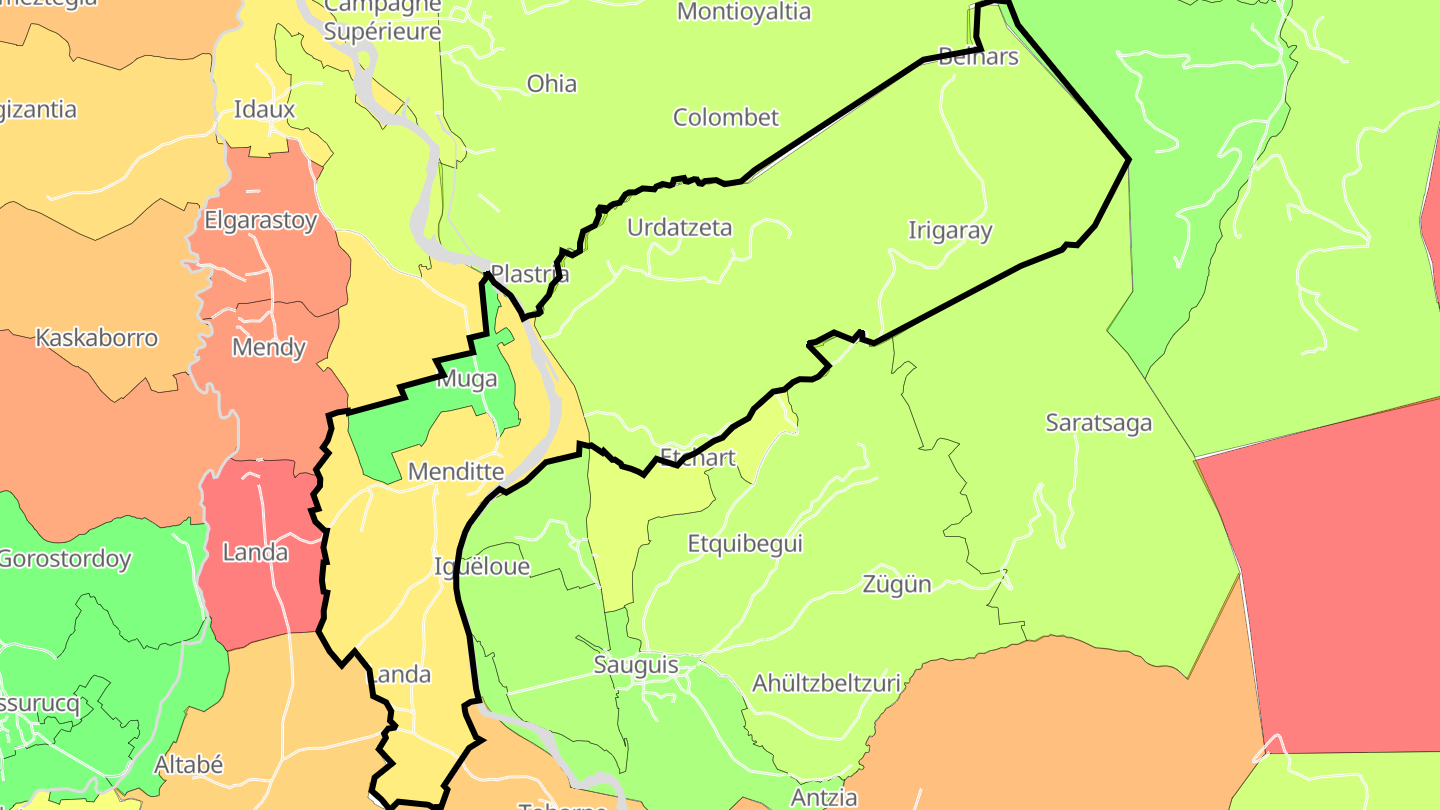 Carte des prix de l'immobilier Menditte