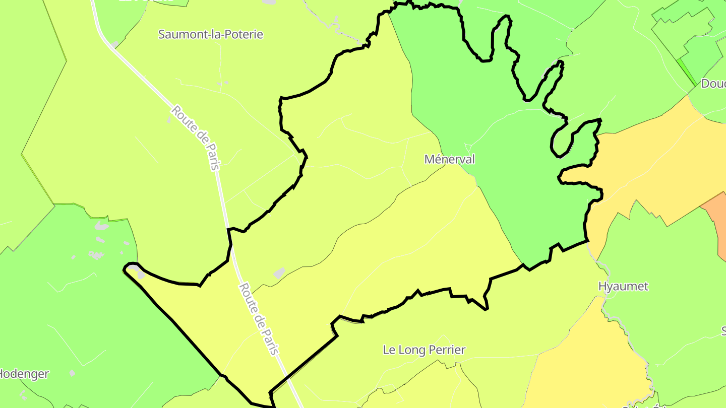 Carte des prix de l'immobilier Ménerval