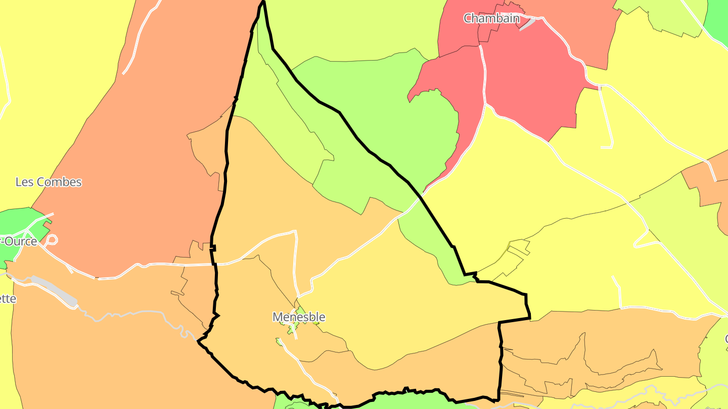 Carte des prix de l'immobilier Menesble