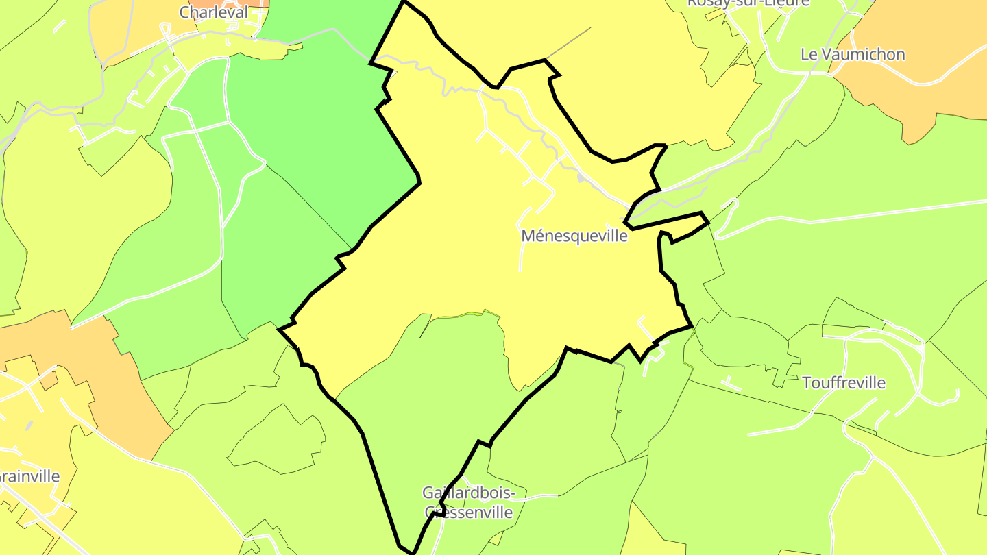 Carte des prix de l'immobilier Ménesqueville