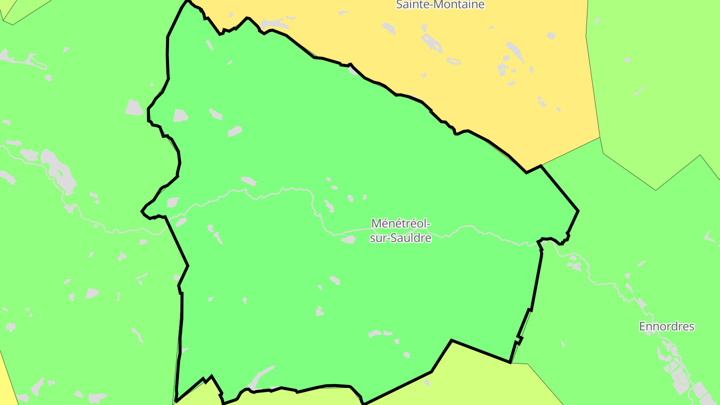 Carte des prix de l'immobilier Ménétréol-sur-Sauldre