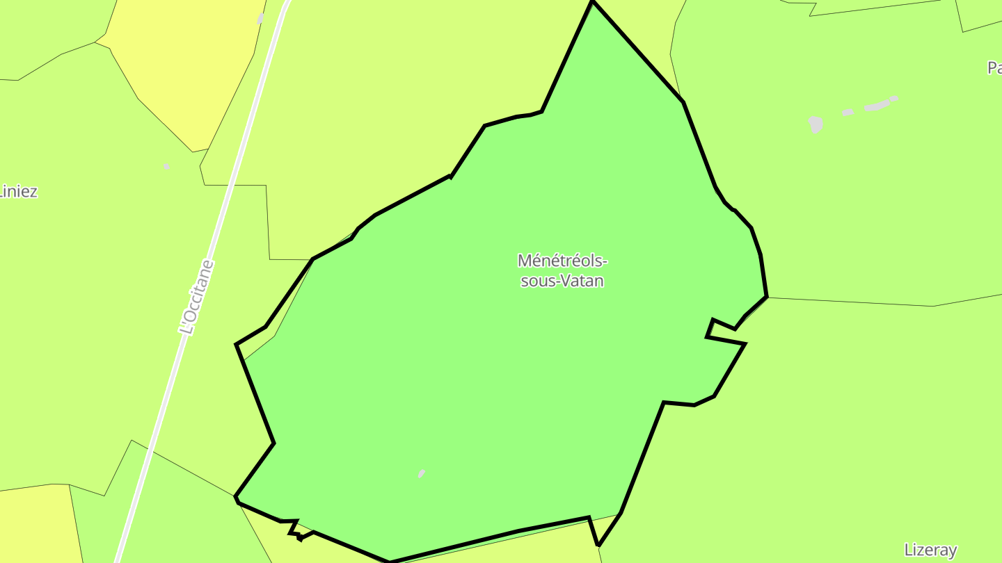 Carte des prix de l'immobilier Ménétréols-sous-Vatan