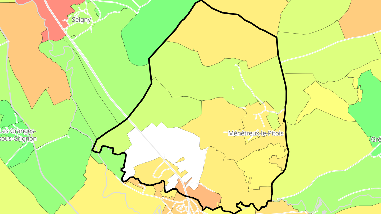 Carte des prix de l'immobilier Ménétreux-le-Pitois