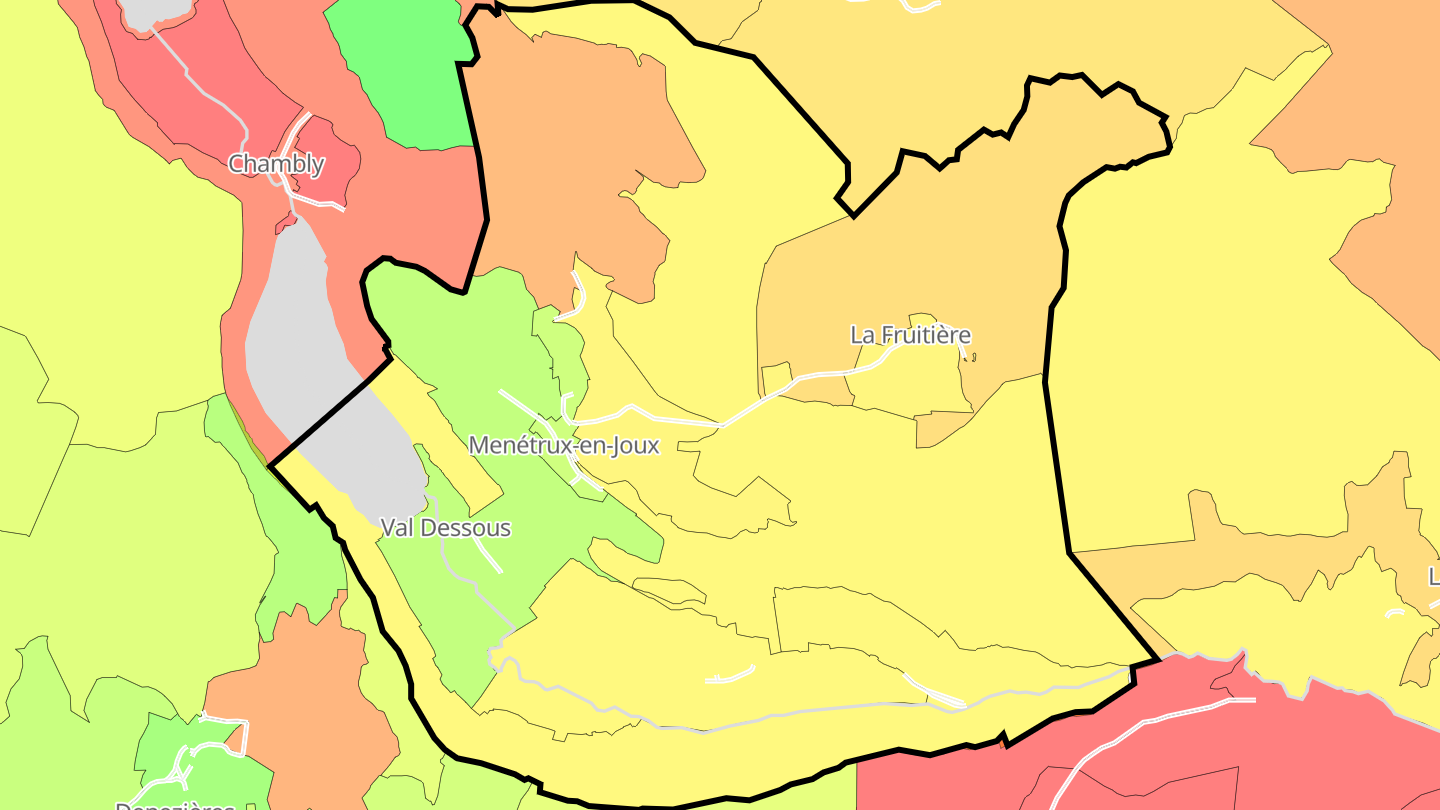 Carte des prix de l'immobilier Menétrux-en-Joux
