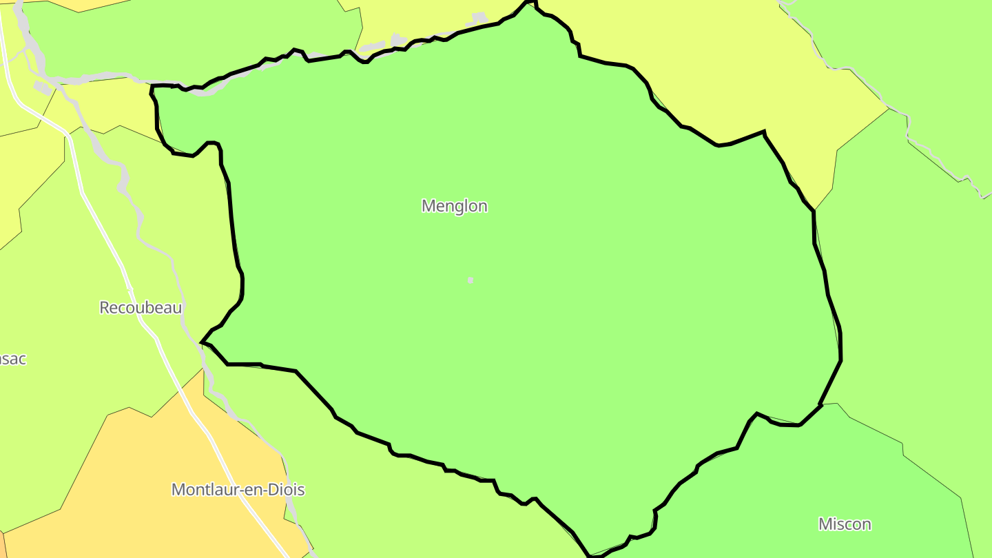 Carte des prix de l'immobilier Menglon