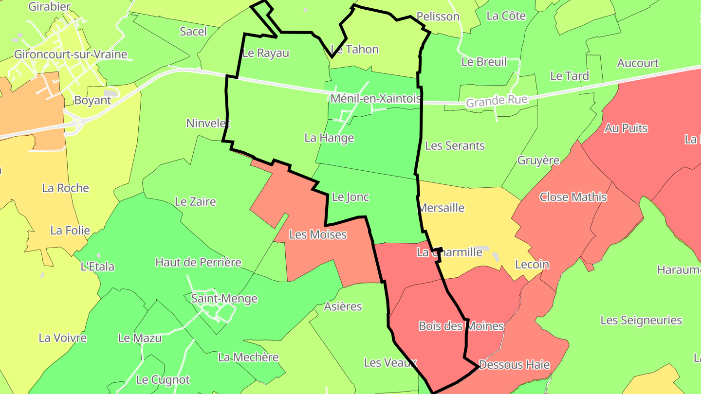 Carte des prix de l'immobilier Ménil-en-Xaintois