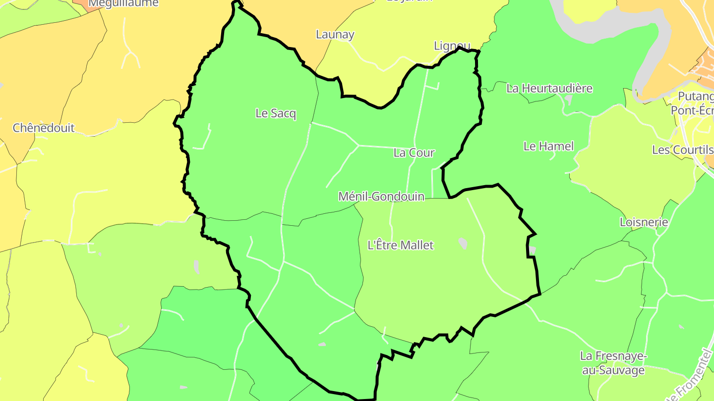 Carte des prix de l'immobilier Ménil-Gondouin