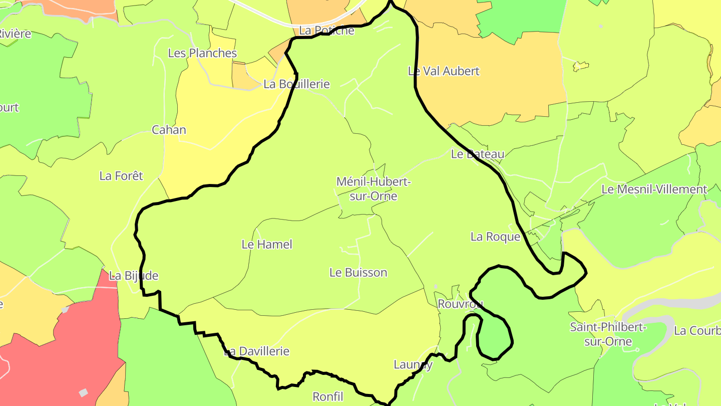 Carte des prix de l'immobilier Ménil-Hubert-sur-Orne