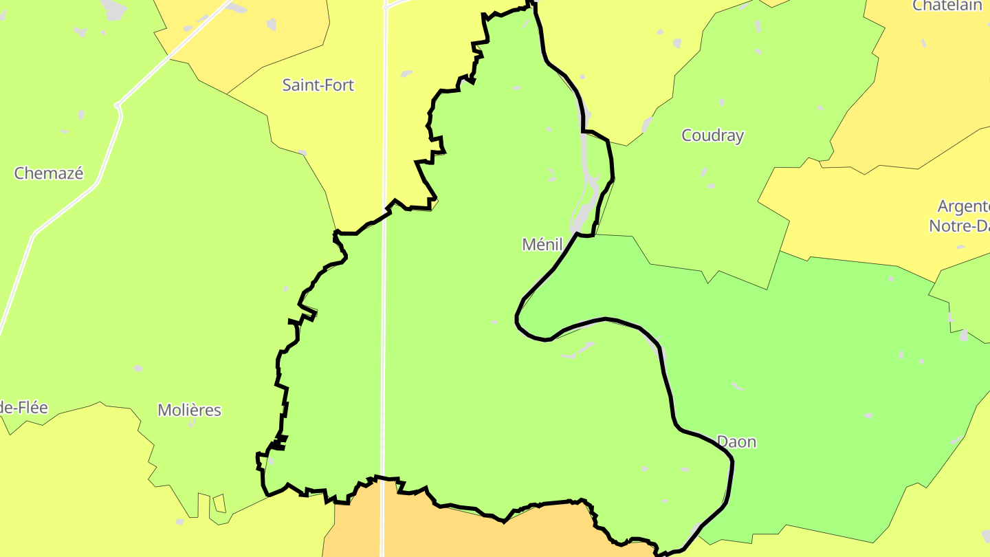 Carte des prix de l'immobilier Ménil