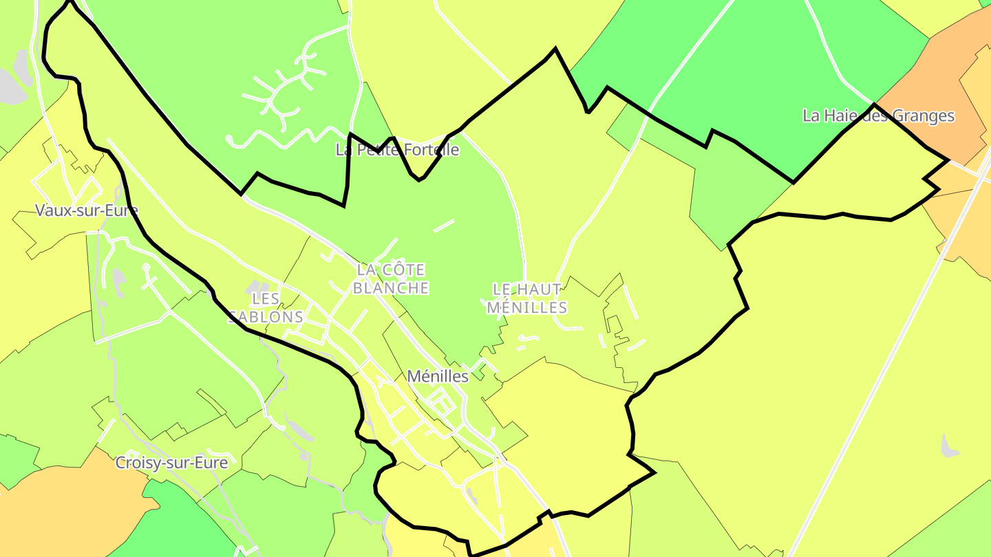 Carte des prix de l'immobilier Ménilles