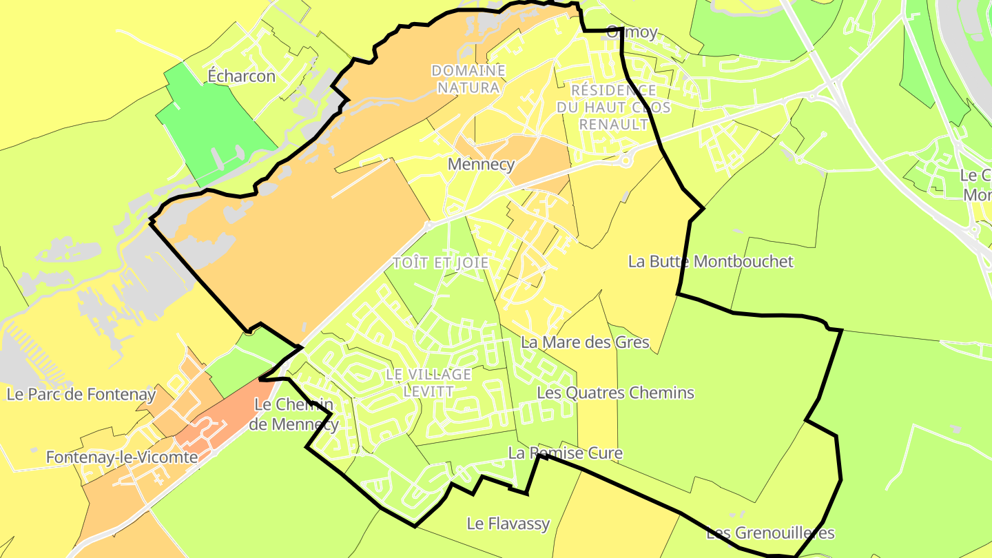 Carte des prix de l'immobilier Mennecy