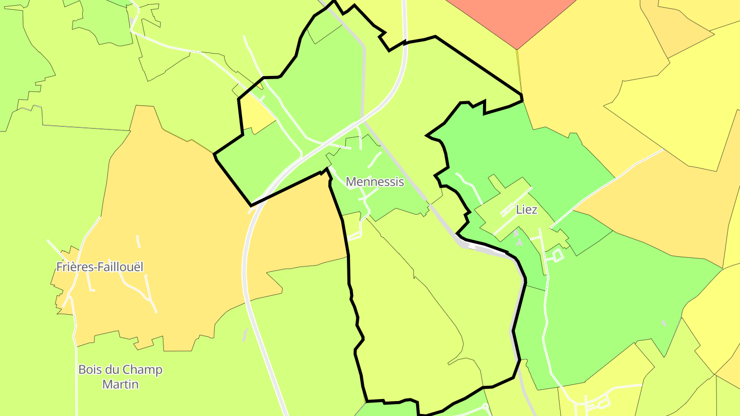 Carte des prix de l'immobilier Mennessis