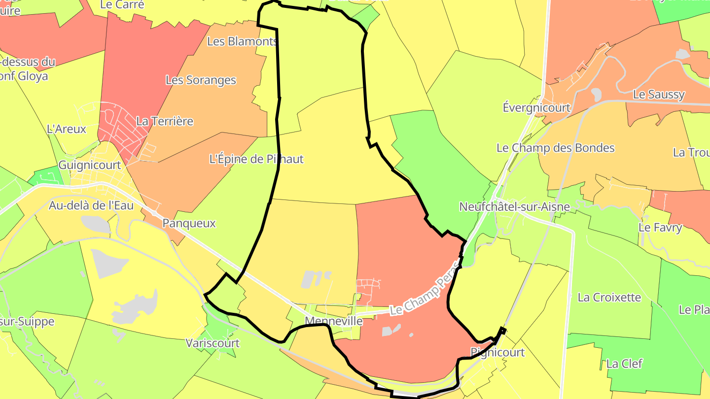 Carte des prix de l'immobilier Menneville