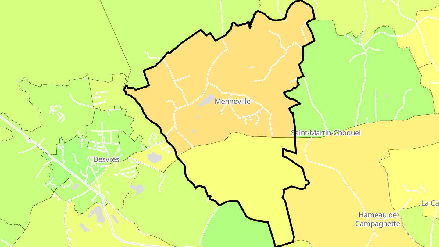 Carte des prix de l'immobilier Menneville