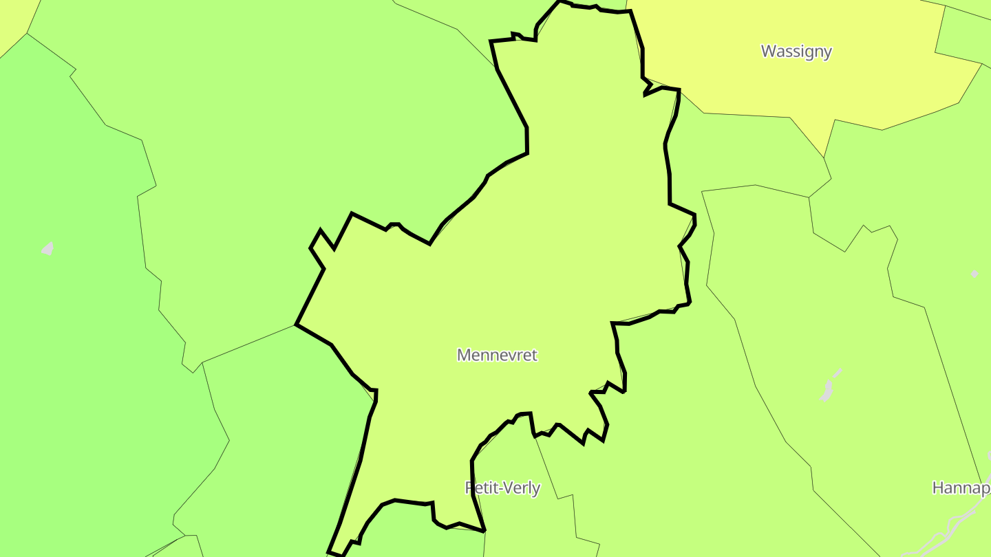 Carte des prix de l'immobilier Mennevret