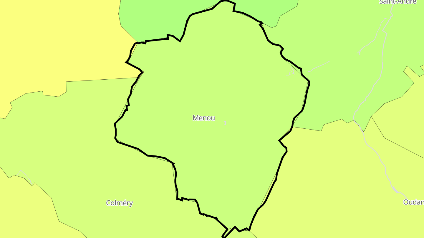 Carte des prix de l'immobilier Menou
