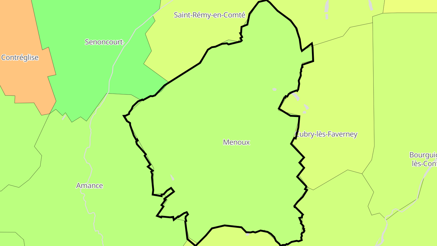 Carte des prix de l'immobilier Menoux