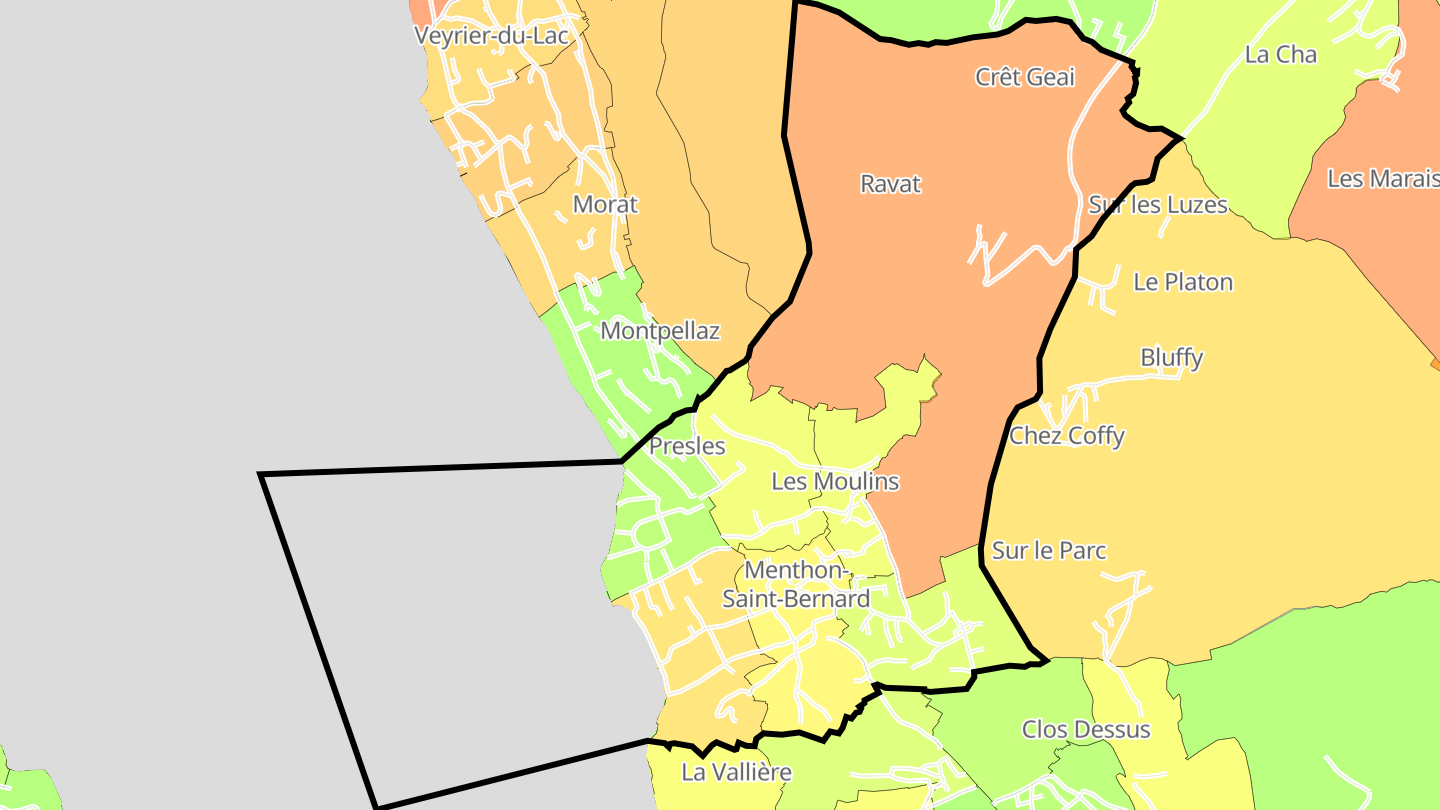 Carte des prix de l'immobilier Menthon-Saint-Bernard