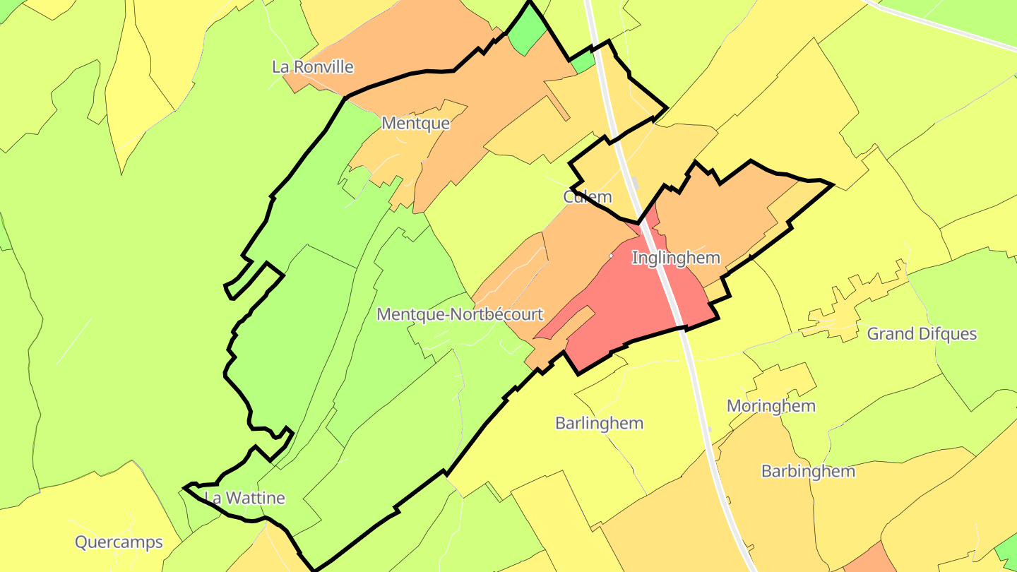 Carte des prix de l'immobilier Mentque-Nortbécourt